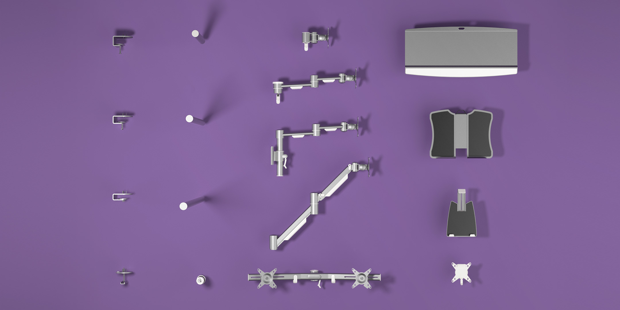 Configure your own monitor arm, toolbar or workstation – everything is possible with the Viewmate configurator