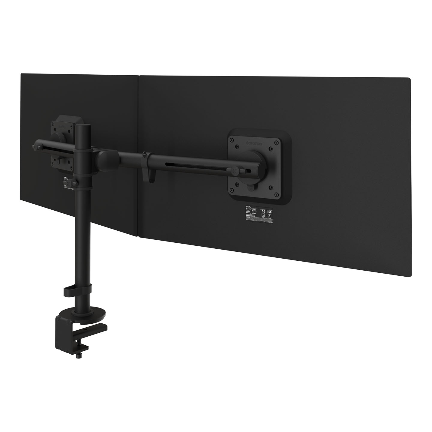48.143 This ergonomic monitor arm is designed to increase both comfort and desk space. Suitable for two monitors up to 4 kg and 27 inch each. Easily position your monitor above your desk at the perfect height and angle to support healthy posture and reduce clutter. With its slim yet durable steel construction, this monitor arm not only saves space but also adds a modern touch to your setup. Perfect for home and office use.