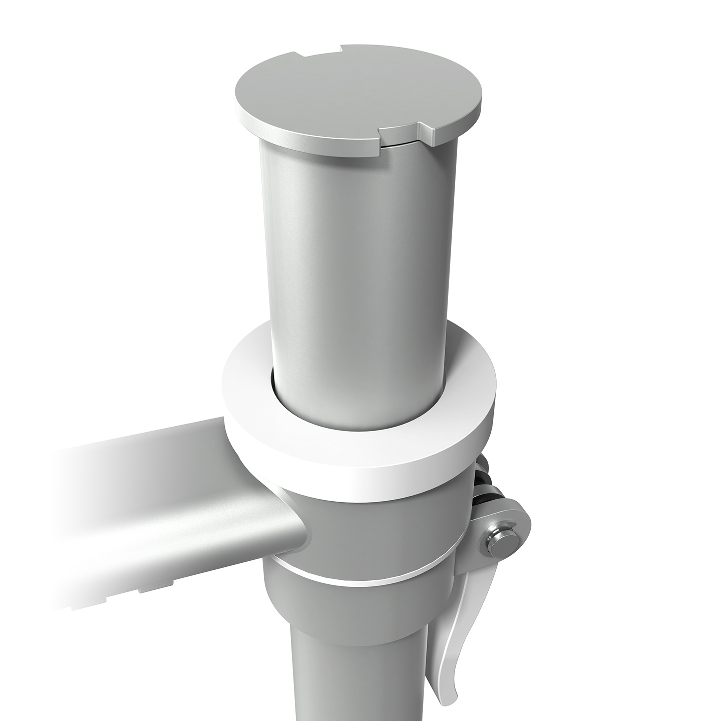 52.982 This security kit upgrades all standard Viewmate products with clamp-lever height adjustment, to an anti-theft solution. The kit contains a steel stopper and its special mounting tool. After mounting the stopper on a pole of a Viewmate product, it prevents the removal of parts with clamp-lever height adjustment.