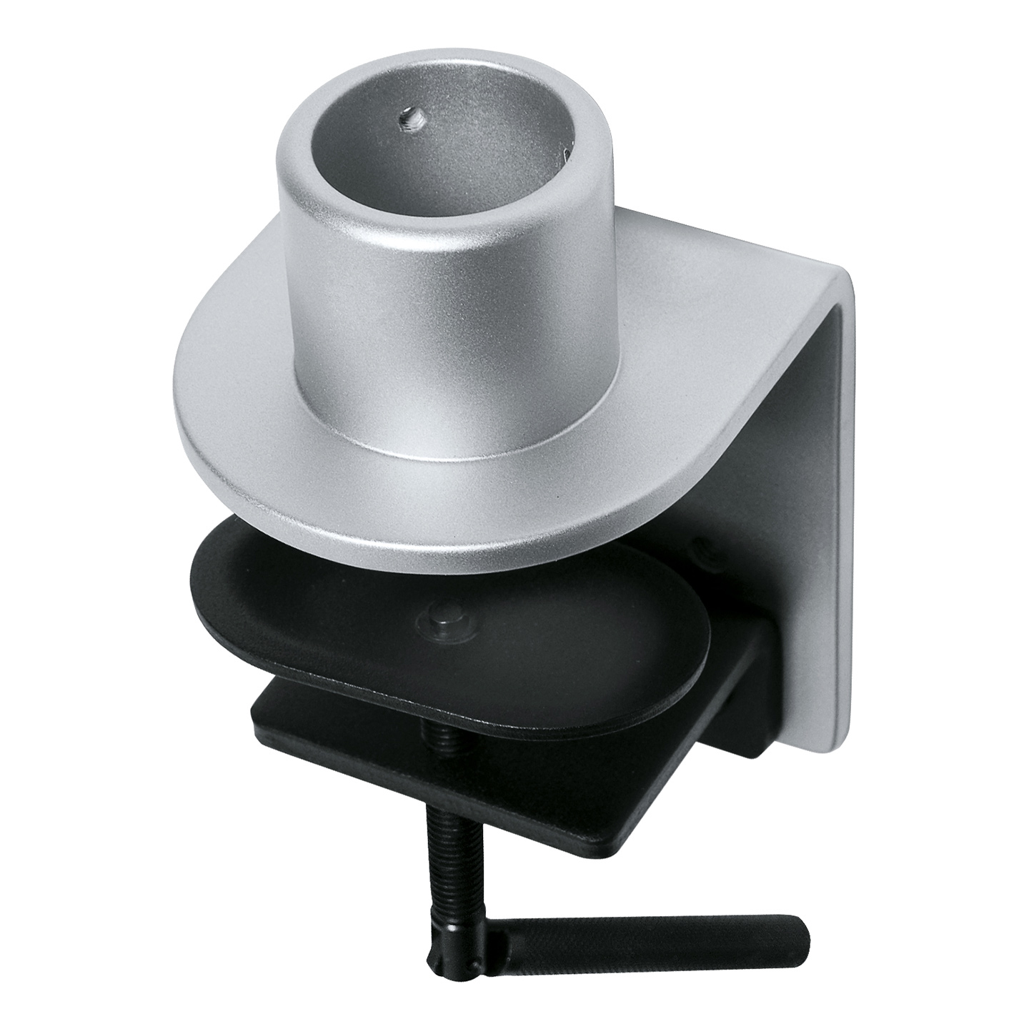 53.862 If your desk doesn't have cable management cut-outs and an M8 bolt hole is not an option, use this sturdy desk clamp mount instead.