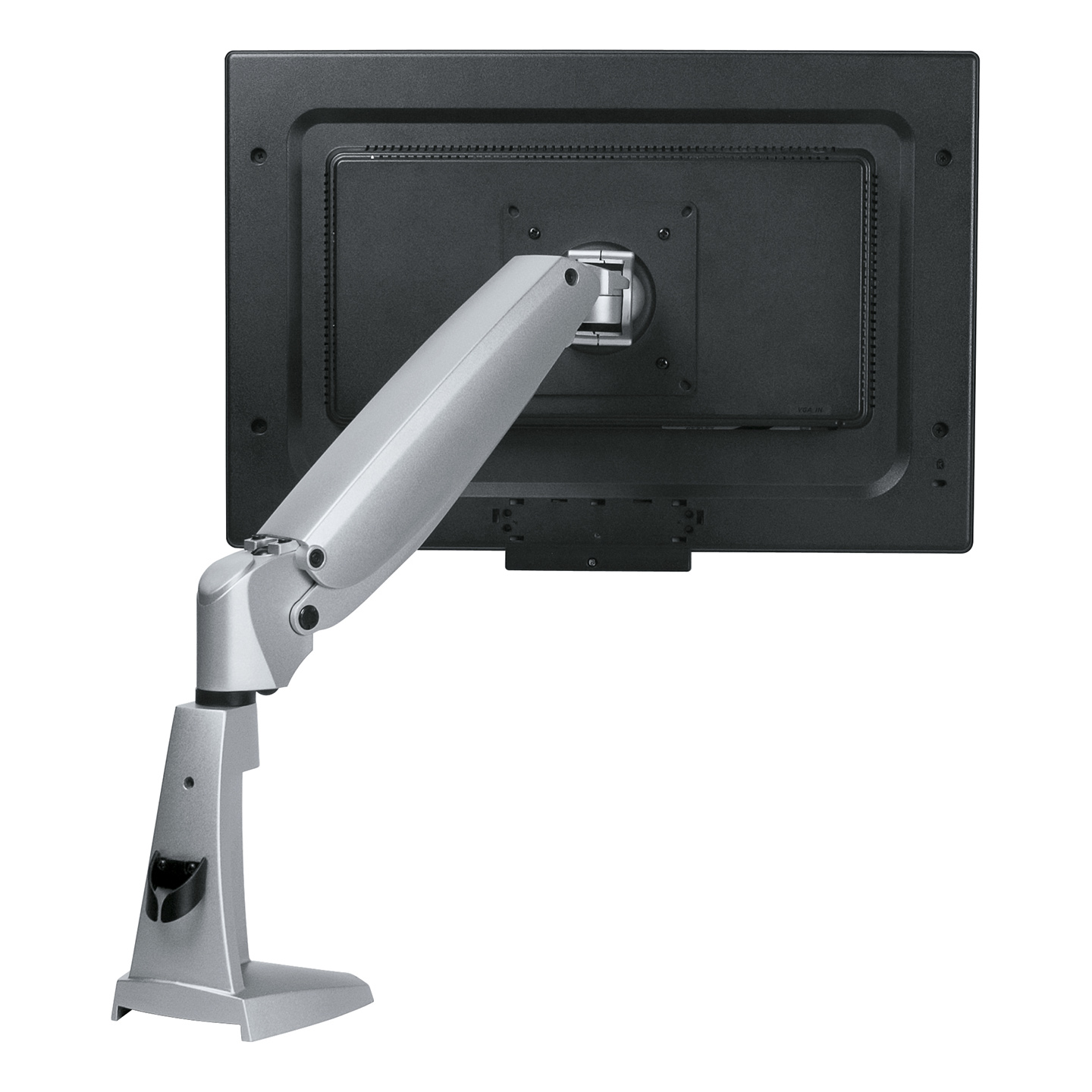 57.122 The ideal, collaborative POS (Point Of Sale) solution. Due to its compact size it's also often mounted on mobile carts. Tilt, swivel, rotate and smoothly adjust your monitor in height using just your fingertips to set it into an ergonomic position.