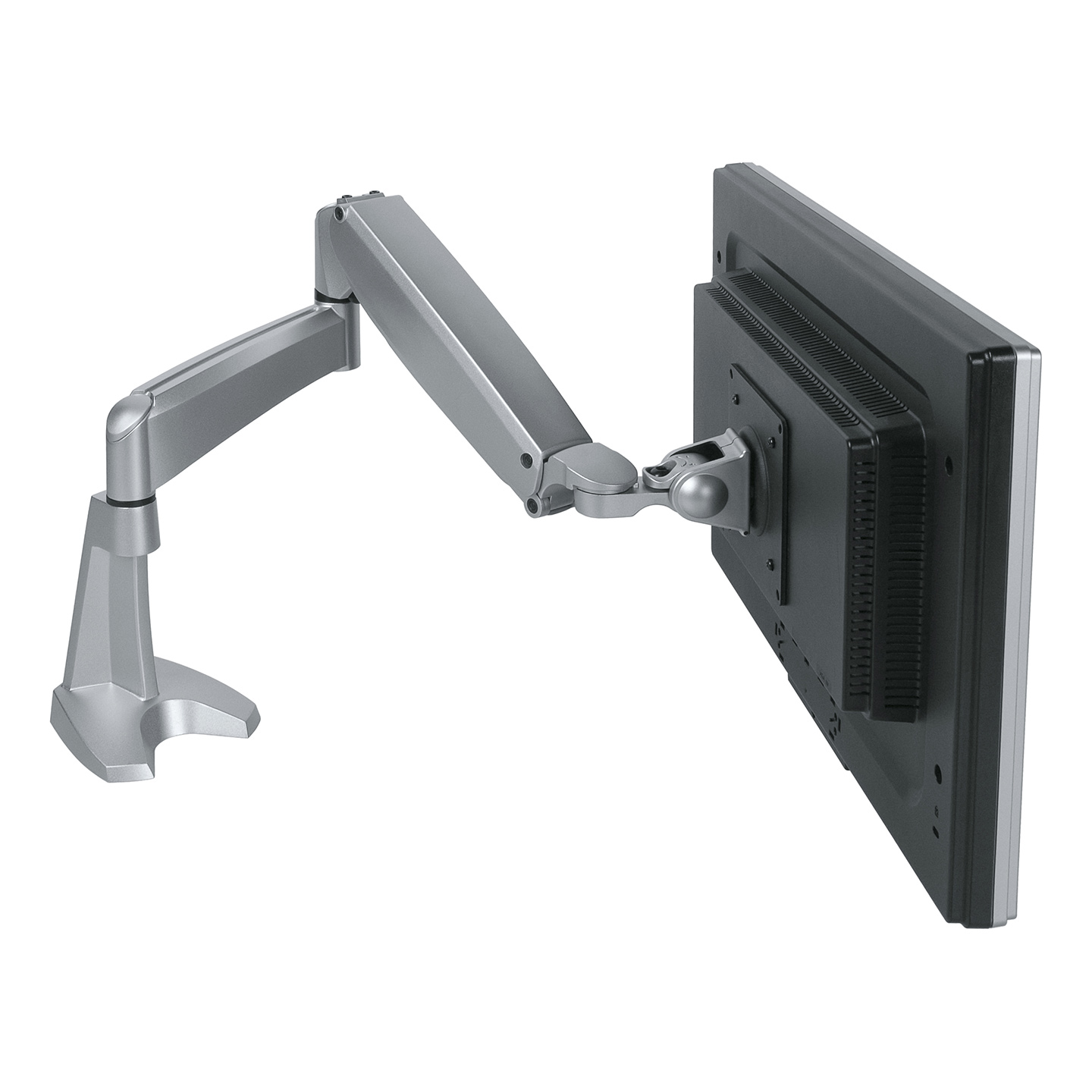 57.142 Dynamic height adjustment and independent depth adjustment let each user find their own optimal ergonomic position. A high-end design for lighter monitors, that guides cables along the arm's extensions to create a tidy, professional impression.