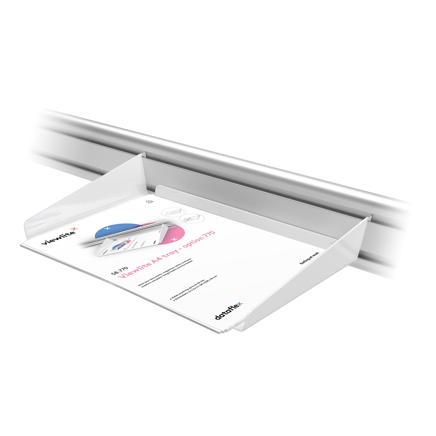 58.770 Store your documents, magazines, letters and loose sheets in one place. Simply hooks onto the toolbar.
